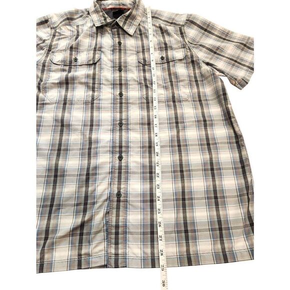 The North Face plaid nylon blend Button up Shirt Men's Large Chest Pockets - Picture 7 of 8